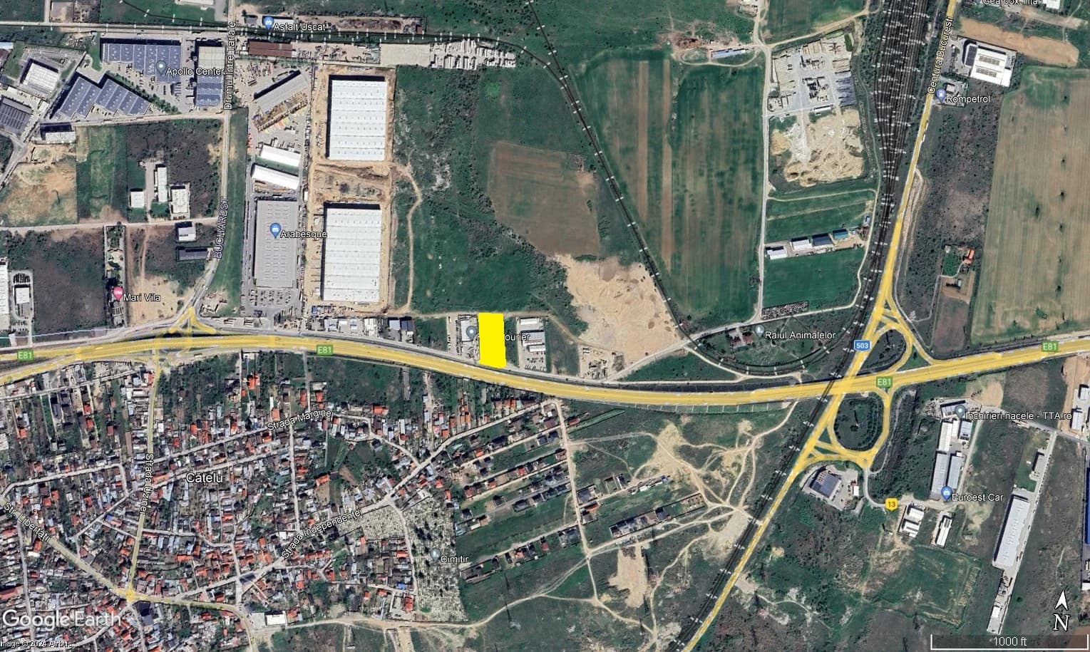 Teren cu PUZ aprobat 4.000 mp pentru hale și logistică